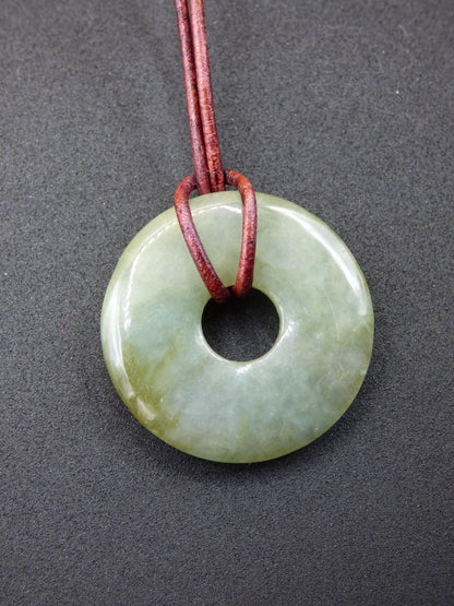 Birmanie Jade Donut *Rarité* ~ Collier de pierres précieuses ~HIPPIE ~GOA ~Boho ~Tibet ~Ethno ~Nature ~Donut ~Symbole de protection ~Pierre de guérison