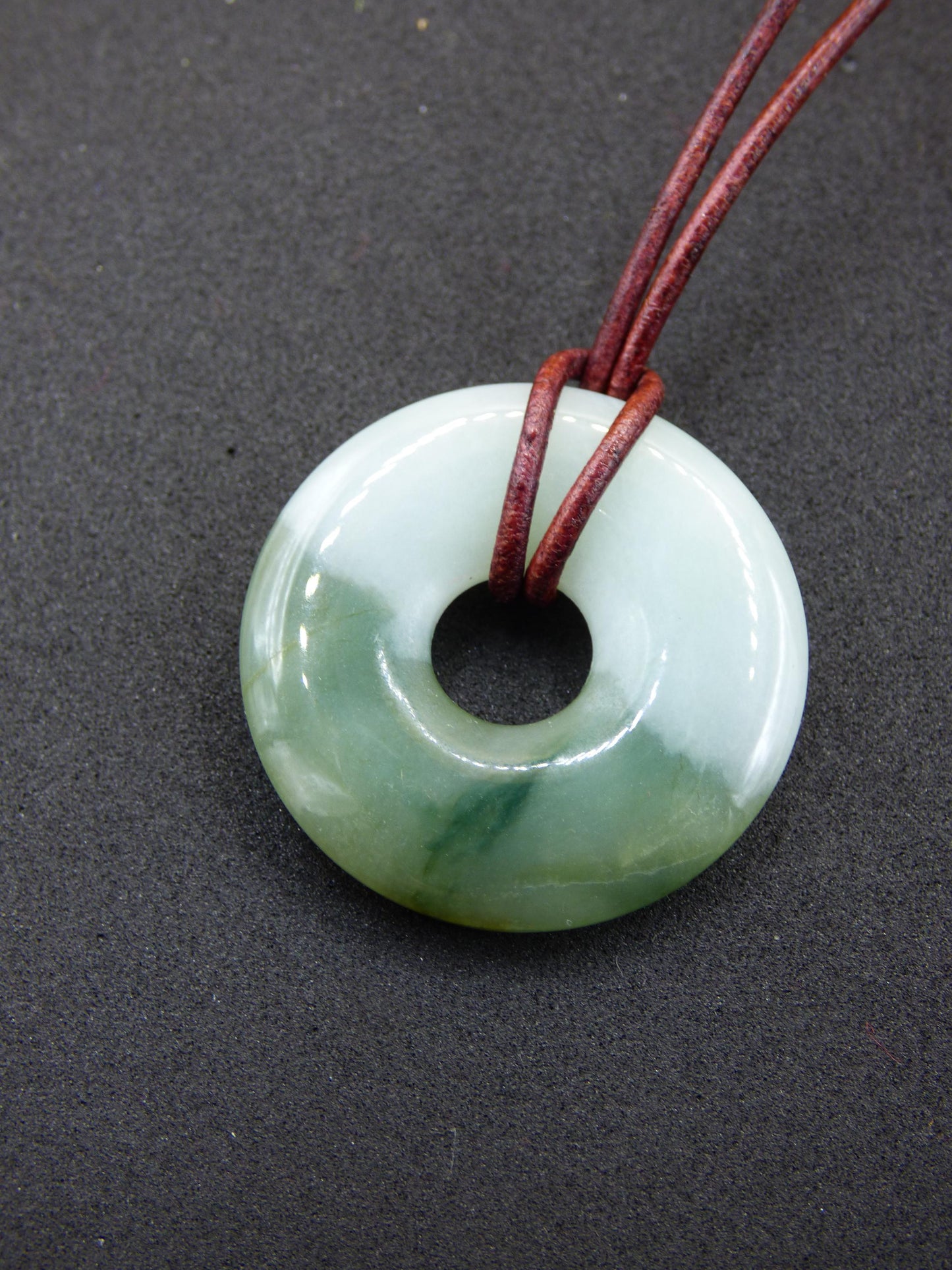 Burma Jade Donut *Rarity* ~ Gemstone Necklace ~HIPPIE ~GOA ~Boho ~Tibet ~Ethno ~Nature ~Donut ~Protection Symbol ~Healing Stone