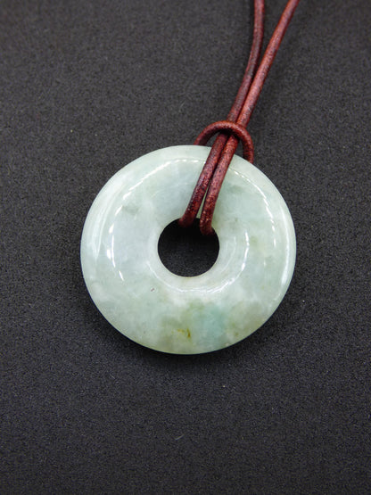 Burma Jade Donut *Rarity* ~ Gemstone Necklace ~HIPPIE ~GOA ~Boho ~Tibet ~Ethno ~Nature ~Donut ~Protection Symbol ~Healing Stone