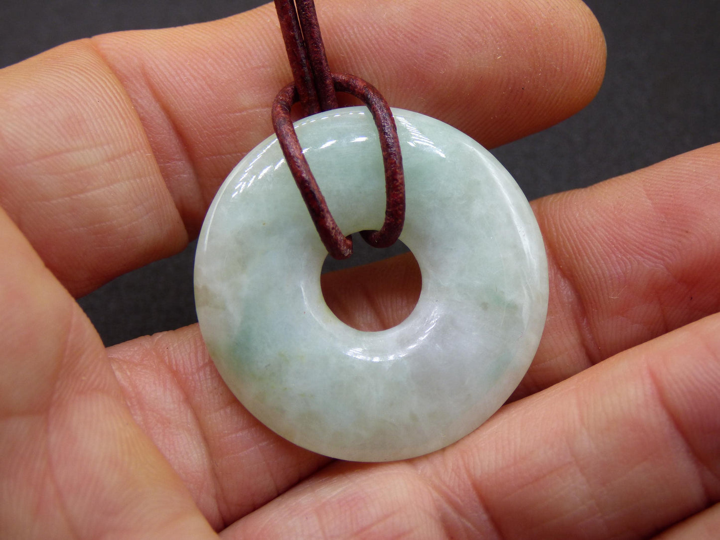 Burma Jade Donut *Rarity* ~ Gemstone Necklace ~HIPPIE ~GOA ~Boho ~Tibet ~Ethno ~Nature ~Donut ~Protection Symbol ~Healing Stone