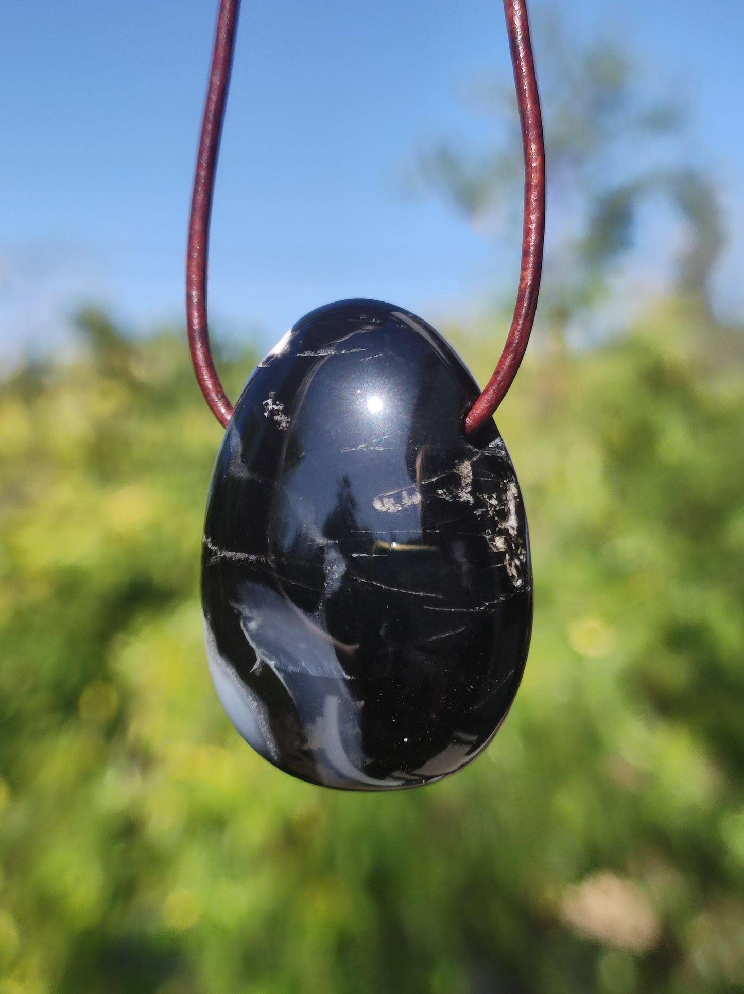 Onyx ~ Gemstone Necklace Black Man Woman Child Gift Him Her Natural Real Energy Jewelry Pendant Lucky Protection Healing Stone Hippie Ethno Boho