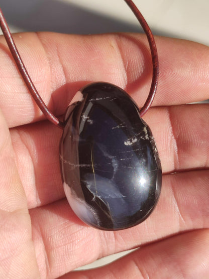 Onyx ~ Gemstone Necklace Black Man Woman Child Gift Him Her Natural Real Energy Jewelry Pendant Lucky Protection Healing Stone Hippie Ethno Boho