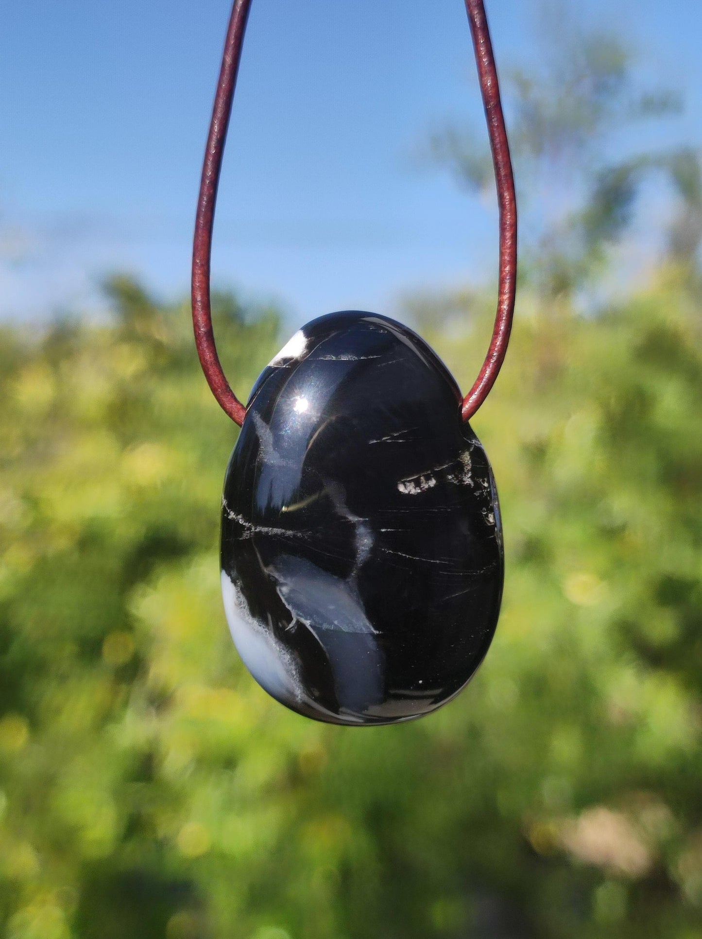 Onyx ~ Gemstone Necklace Black Man Woman Child Gift Him Her Natural Real Energy Jewelry Pendant Lucky Protection Healing Stone Hippie Ethno Boho