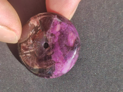 Sugilite protection donut gemstone crystal healing stone rarity rare collector sugilite purple pendant round gift man woman he her friend violet