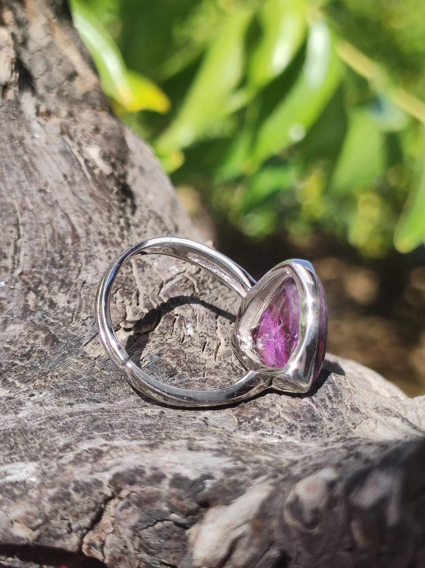 Sugilite Ring - 925 Sterling Silver - Gemstone Purple Healing Stone Natural Cabochon Woman Gift Her Mother's Day Grandma Christmas Crystal Rare