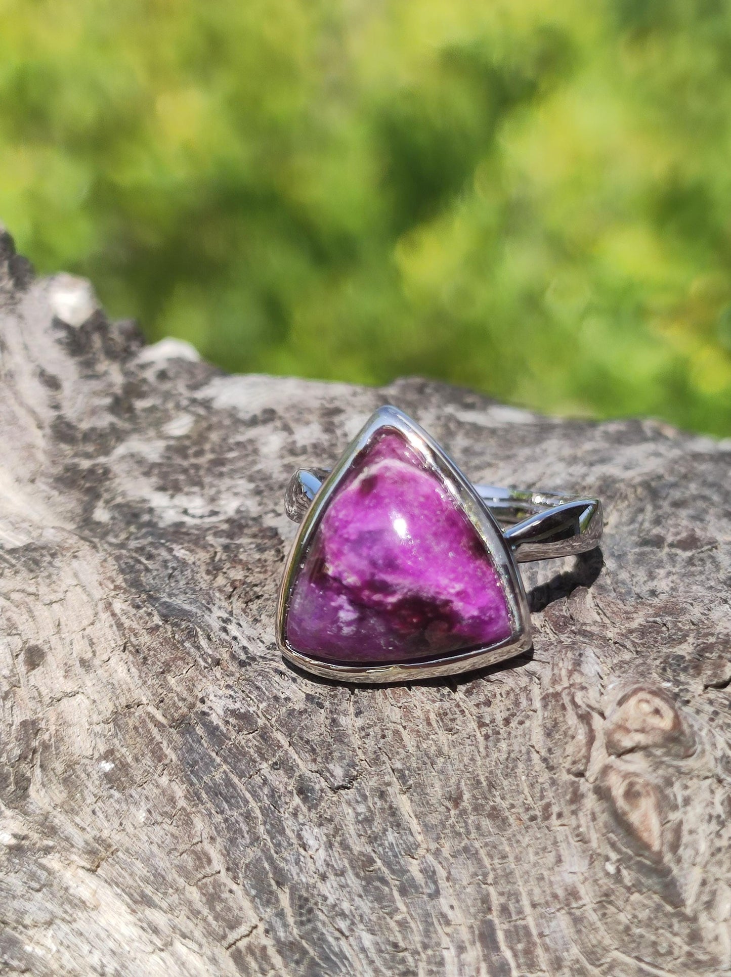 Sugilite Ring - 925 Sterling Silver - Gemstone Purple Healing Stone Natural Cabochon Woman Gift Her Mother's Day Grandma Christmas Crystal Rare