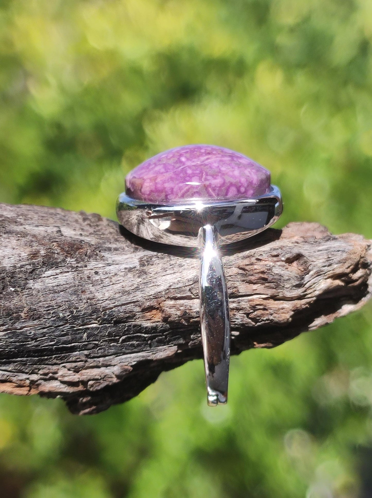 Sugilite Ring - 925 Sterling Silver - Gemstone Purple Healing Stone Natural Cabochon Woman Gift Her Mother's Day Grandma Christmas Crystal Rare