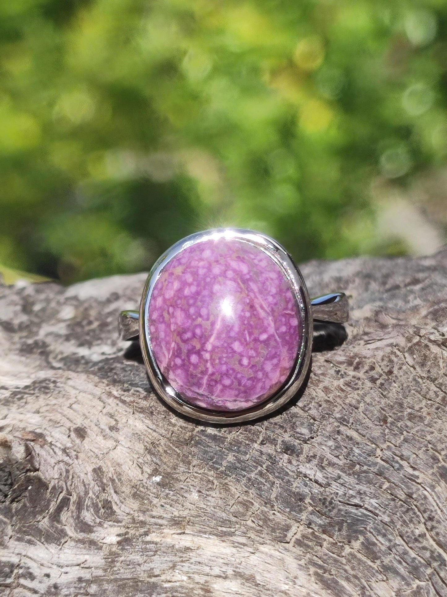 Sugilite Ring - 925 Sterling Silver - Gemstone Purple Healing Stone Natural Cabochon Woman Gift Her Mother's Day Grandma Christmas Crystal Rare