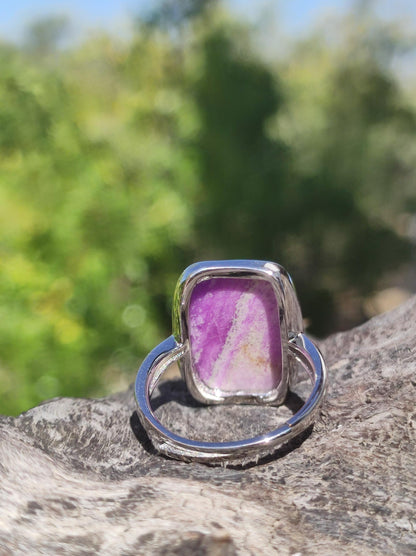 Sugilite Ring - 925 Sterling Silver - Gemstone Purple Healing Stone Natural Cabochon Woman Gift Her Mother's Day Grandma Christmas Crystal Rare