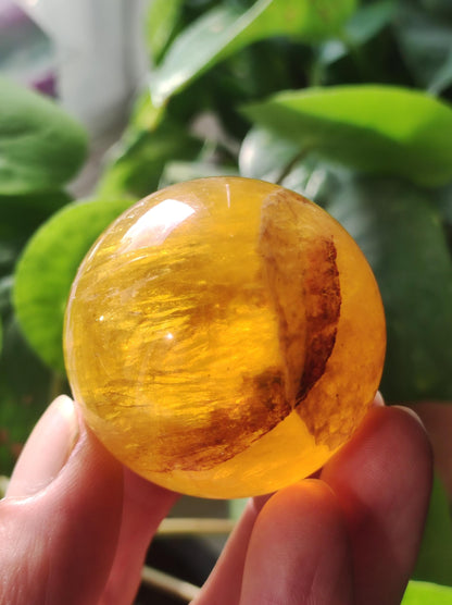 Mica Fluorite Jaune AAA Boule de Pierres Précieuses Sphère Décorative Massage Collecteur de Cristal Méditation Pierre de Guérison Femme Homme Cadeau Lui Sa Maison Énergie Vivante