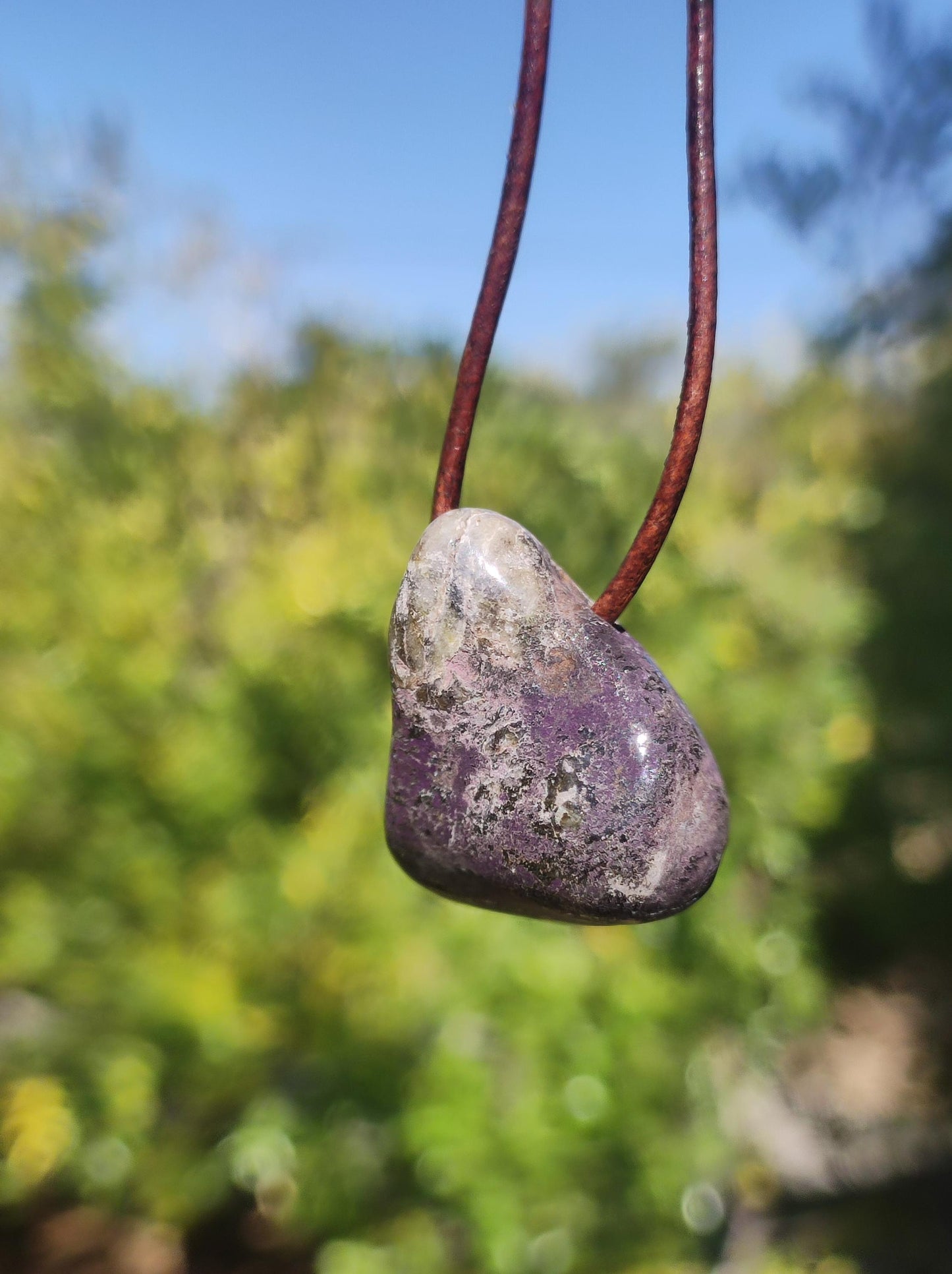 Purpurite ~ Gemstone ~ Necklace ~ Rare ~ HIPPIE ~ GOA ~ Boho ~ Ethno ~ Nature ~ Healing Stone ~ Collector