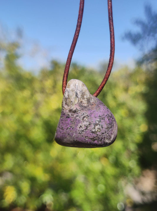 Purpurite ~ Gemstone ~ Necklace ~ Rare ~ HIPPIE ~ GOA ~ Boho ~ Ethno ~ Nature ~ Healing Stone ~ Collector