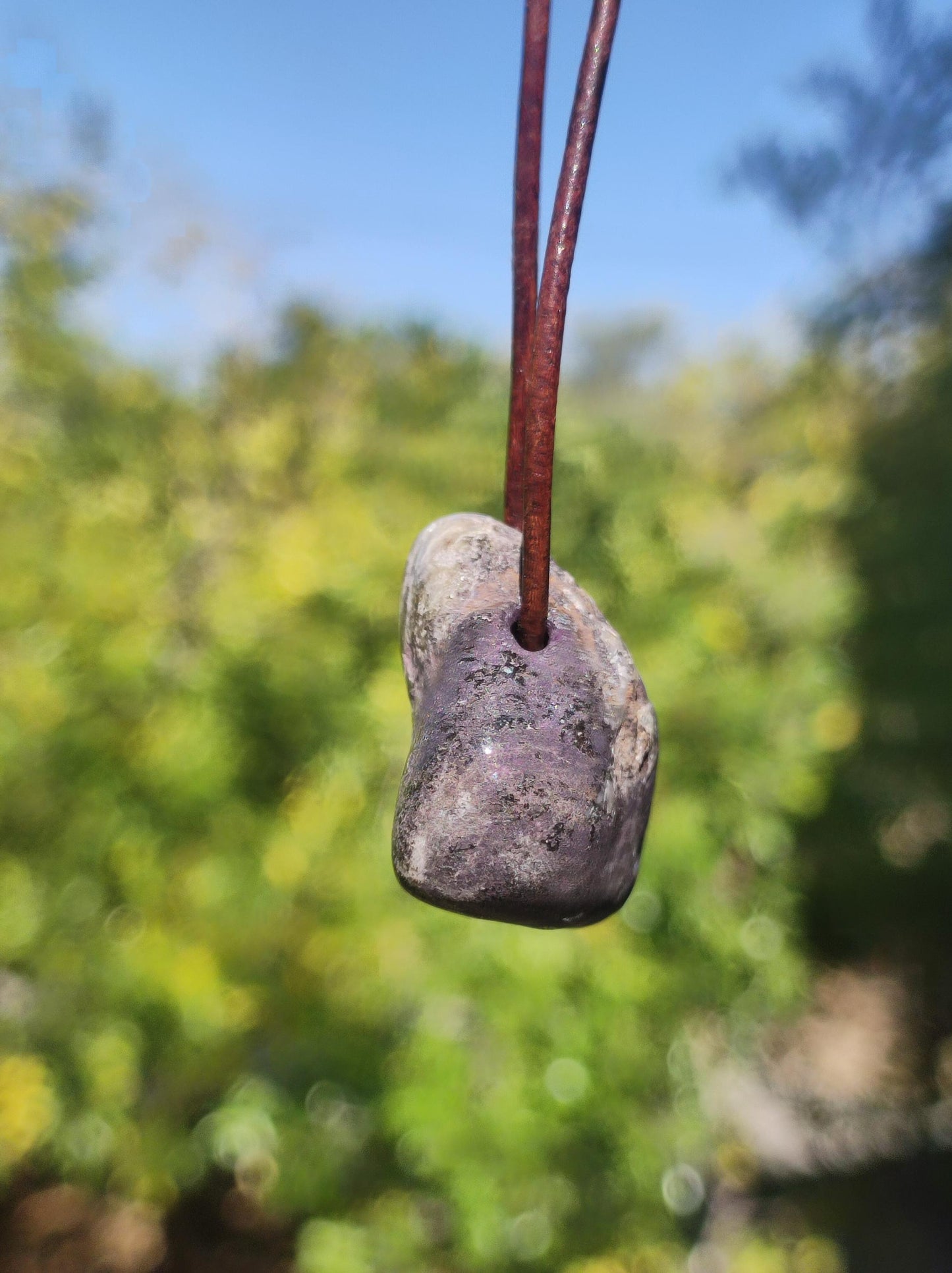 Purpurite ~ Gemstone ~ Necklace ~ Rare ~ HIPPIE ~ GOA ~ Boho ~ Ethno ~ Nature ~ Healing Stone ~ Collector