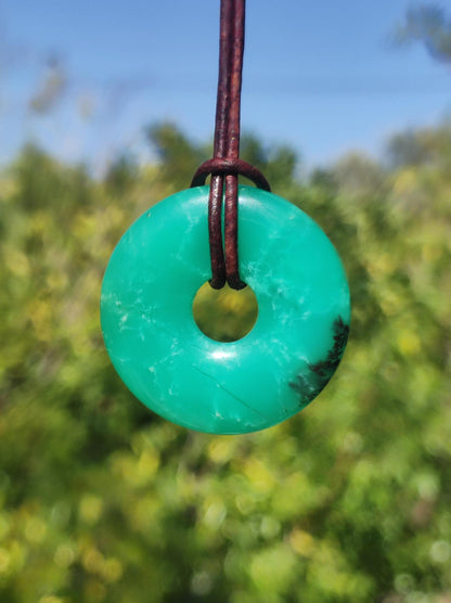 Chrysoprase ~ Edelstein Kette grün Natur Heilstein Schutzsymbol Mann Frau Glück HIPPIE GOA Boho Tibet Ethno Natur Rarität Geschenk Er Sie