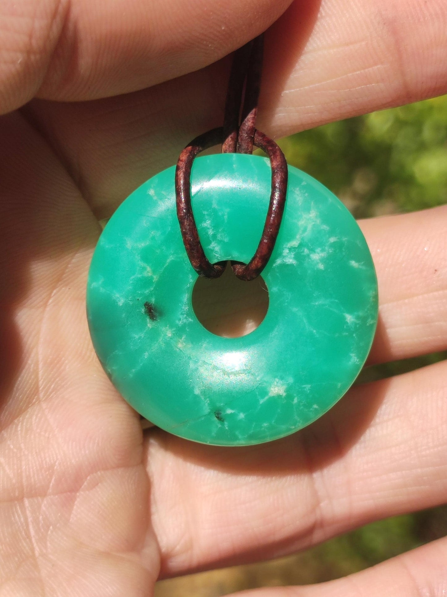 Chrysoprase ~ Edelstein Kette grün Natur Heilstein Schutzsymbol Mann Frau Glück HIPPIE GOA Boho Tibet Ethno Natur Rarität Geschenk Er Sie