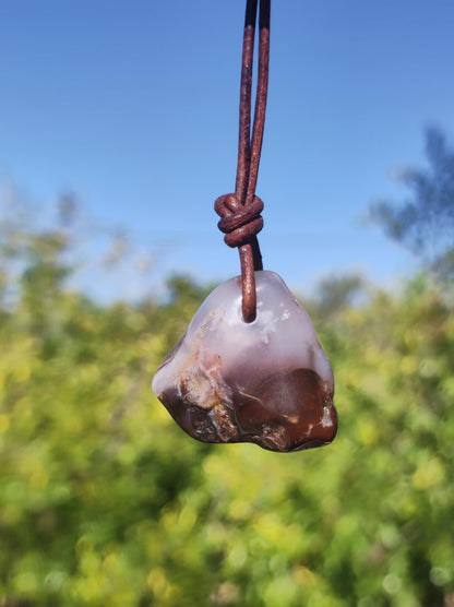 Agate de feu *opalisation* Collier de pierres précieuses Pierre de guérison Symbole de protection Homme Femme Bonheur HIPPIE GOA Boho Tibet Ethnique Nature Rareté Cadeau