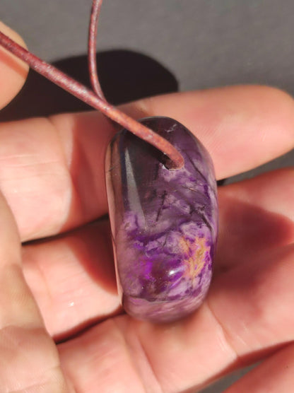 Collier de pierres précieuses Sugilite rare rareté HIPPIE GOA Boho Ethno Nature pierre de guérison investissement de collection Sugilite violette