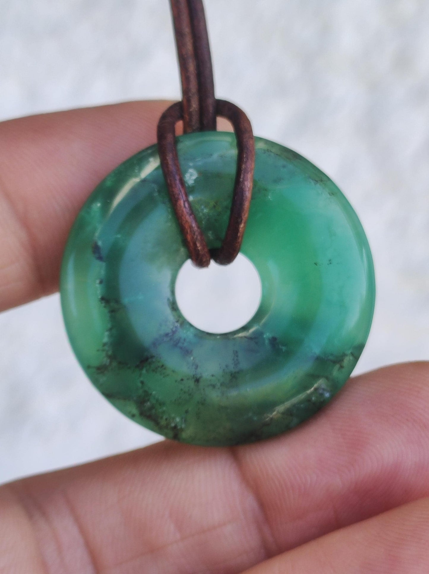 Chrysoprase ~ Collier de pierres précieuses vertes pierre de guérison naturelle symbole de protection homme femme bonheur HIPPIE GOA Boho Tibet Ethno Nature rareté cadeau lui elle