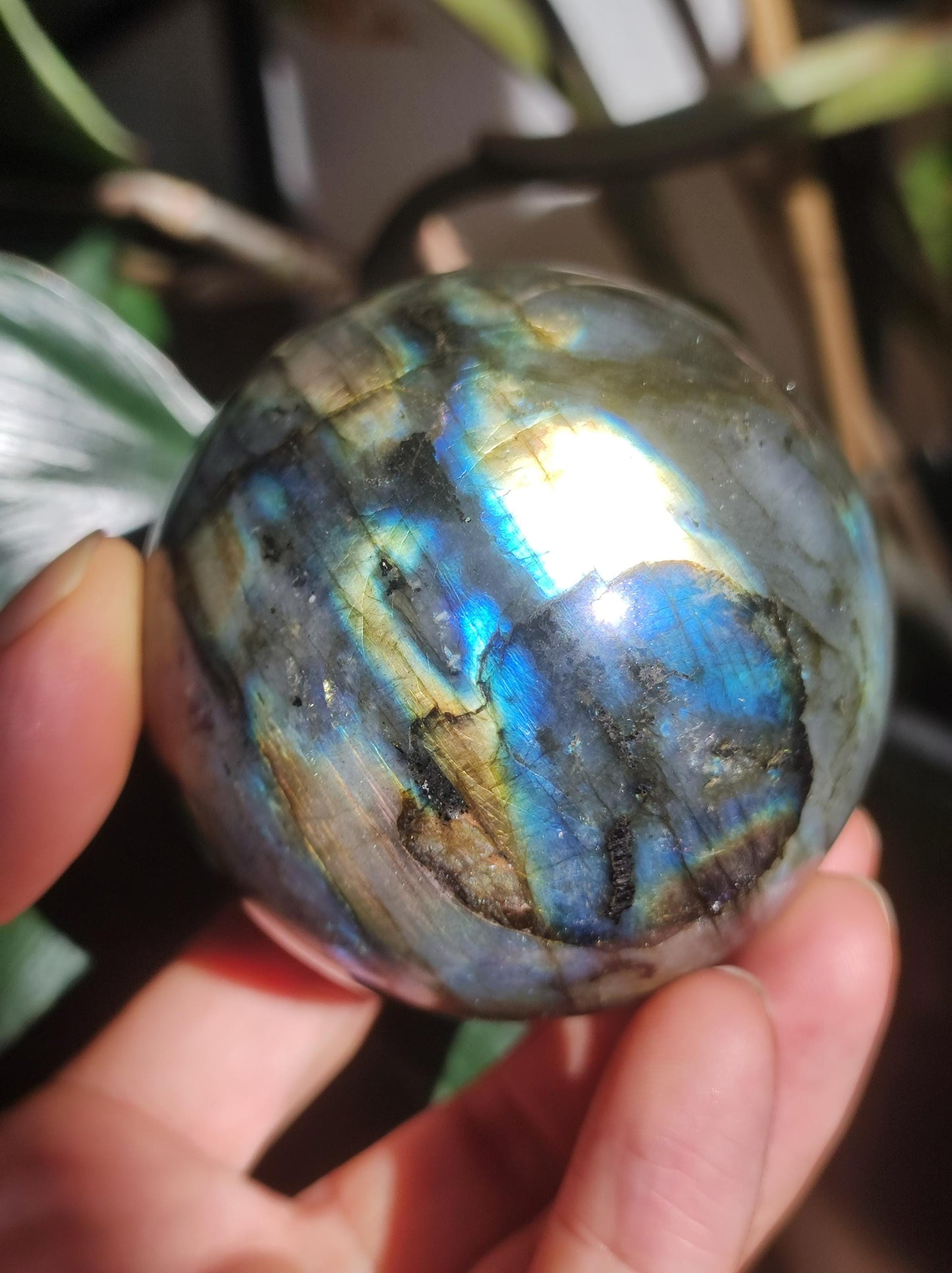 Labradorite – Boule de pierres précieuses décoratives, sphère de massage, boule de jeu en cristal, méditation, pierre de guérison, cadeau pour femme et homme, pour sa maison, l'énergie, le rêve vivant