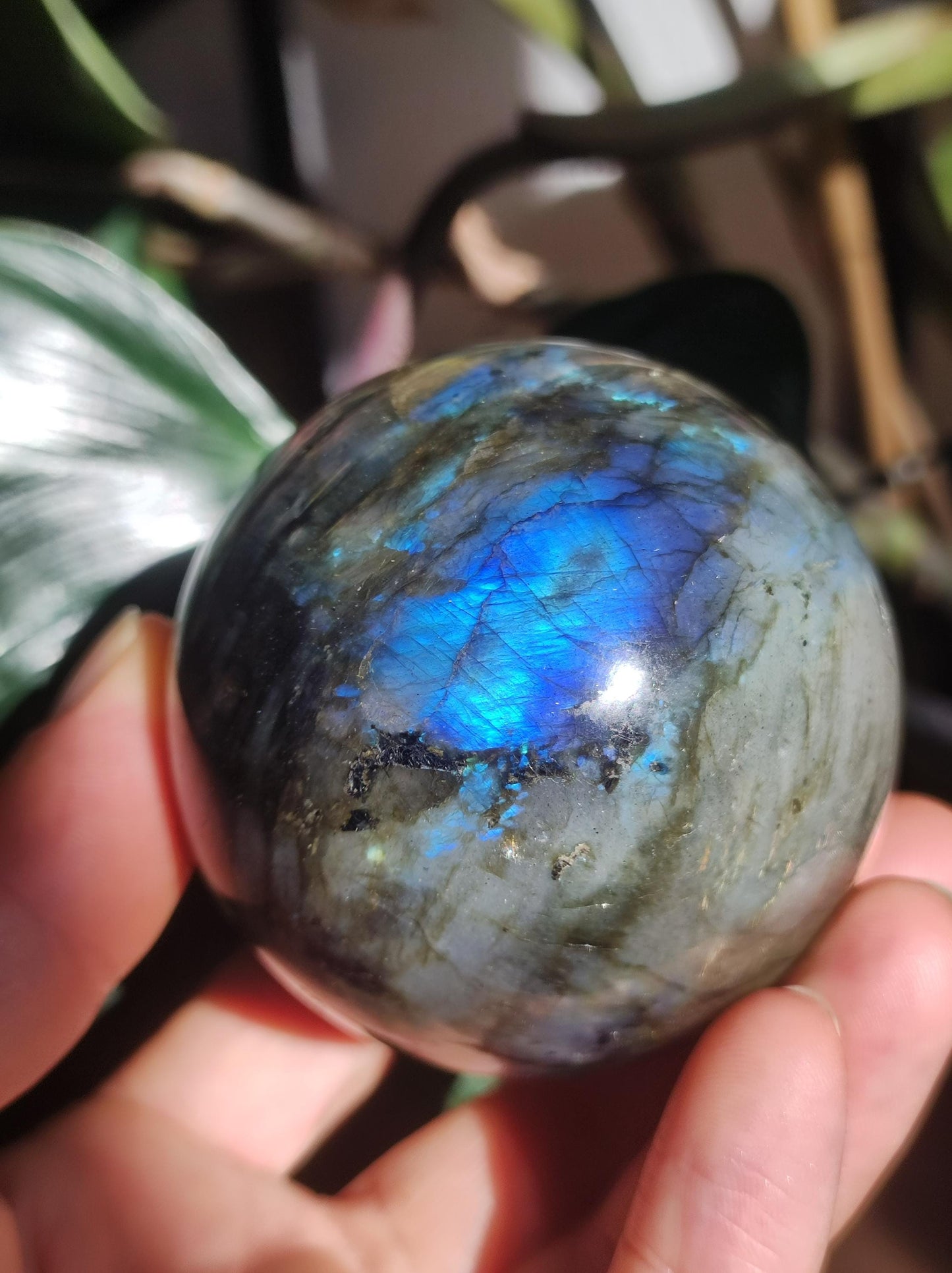 Labradorite – Boule de pierres précieuses décoratives, sphère de massage, boule de jeu en cristal, méditation, pierre de guérison, cadeau pour femme et homme, pour sa maison, l'énergie, le rêve vivant