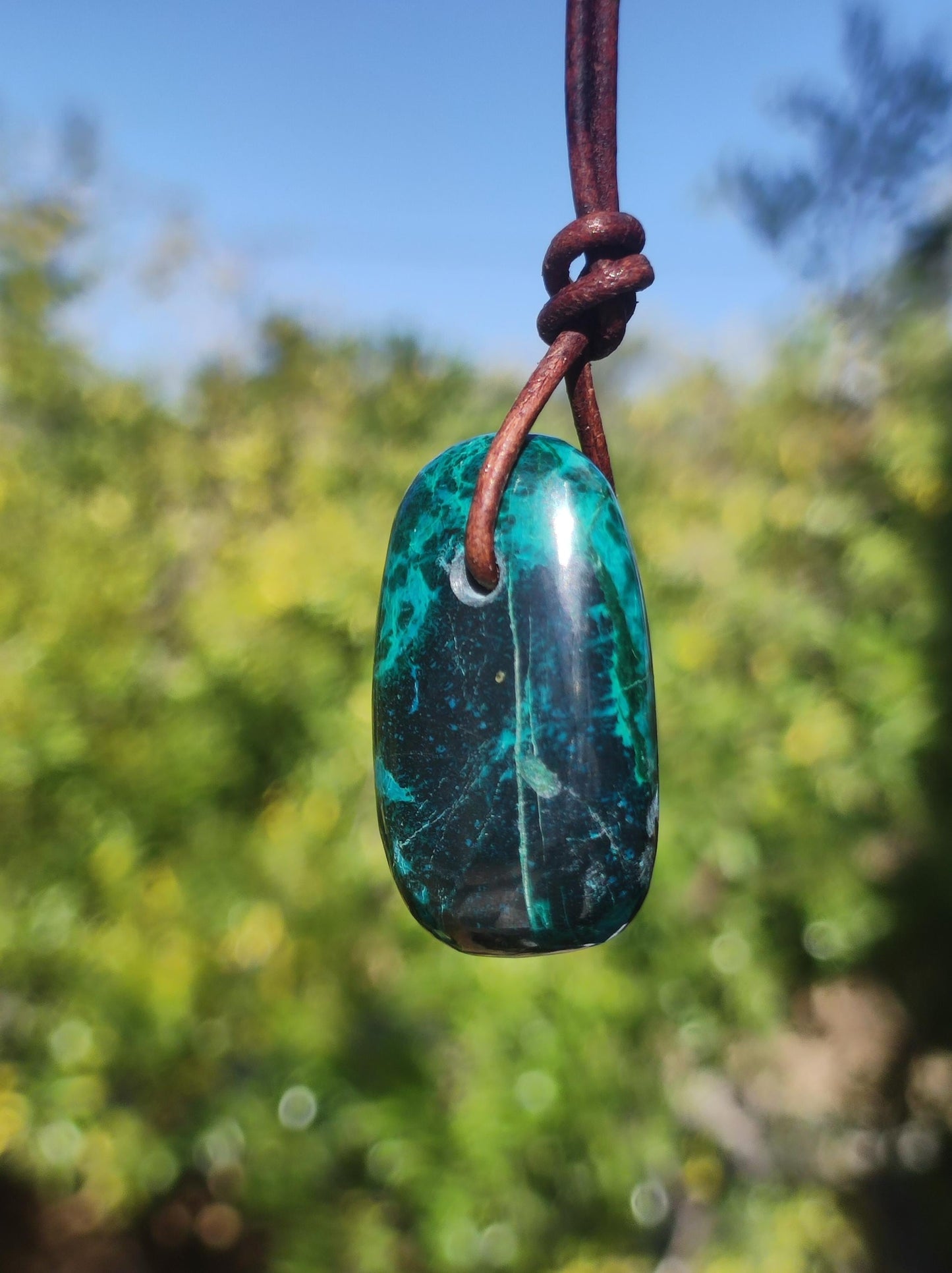 Chrysocoll Chrysocolla Chrysocolla Gemstone Necklace Healing Stone He She Man Woman Luck HIPPIE GOA Boho Tibet Ethno Nature Rarity Gift Rare