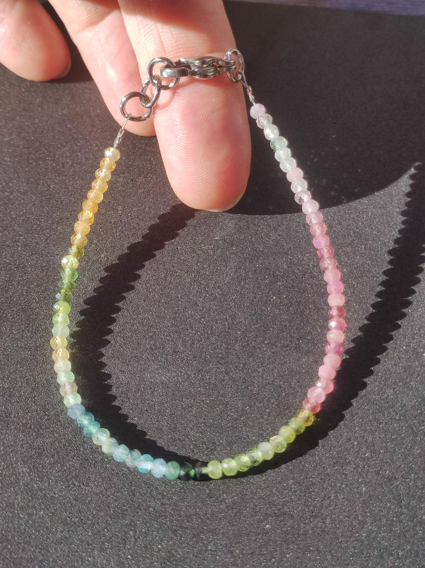 Tourmaline colorful AAA - gemstone bracelet 3mm beads healing stone energy nature real rarity unique rare jewelry woman man him her mother gift