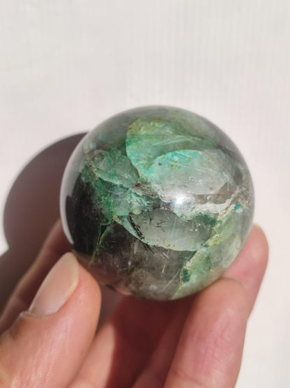 Quantum Quattro AAA Sphère ~ Boule de pierres précieuses magiques Massage et décoration Cristal Méditation Pierre de guérison Rareté Collecteur Minéral Chrysocolle Ronde