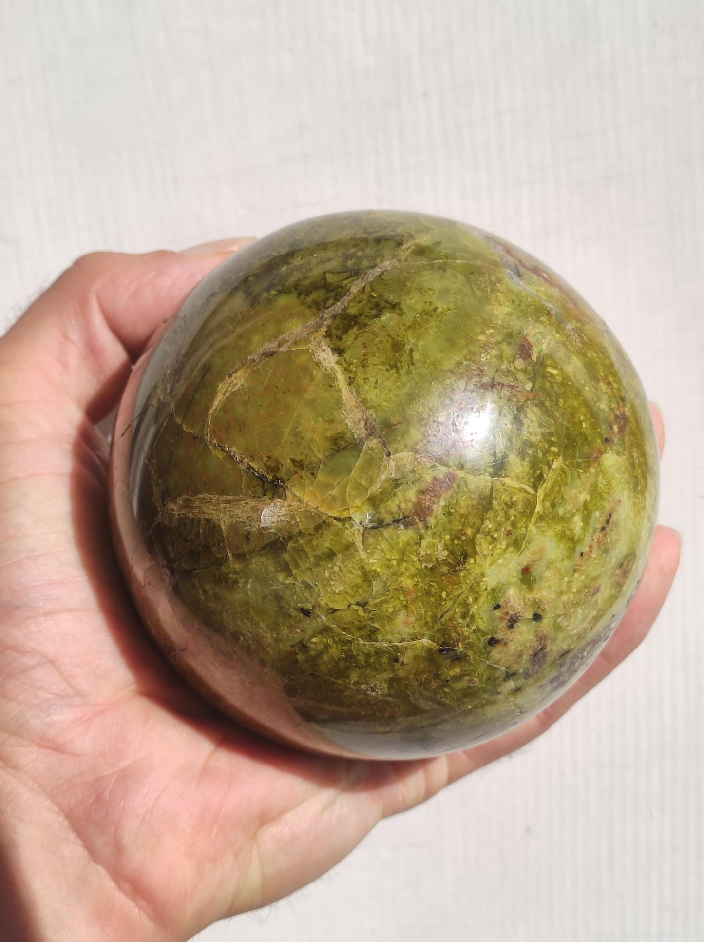 XXL 92mm Opal Grün ~ Magische Edelstein Kugel Massage & Deko Sphere Crystal Spielkugel Meditation ~HIPPIE ~GOA ~Boho ~Ethno ~Heilstein Natur