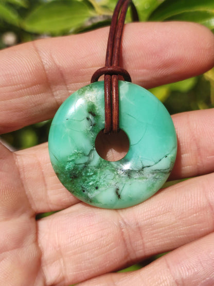 Chrysoprase ~ Edelstein Kette grün Natur Heilstein Schutzsymbol Mann Frau Glück HIPPIE GOA Boho Tibet Ethno Natur Rarität Geschenk Er Sie