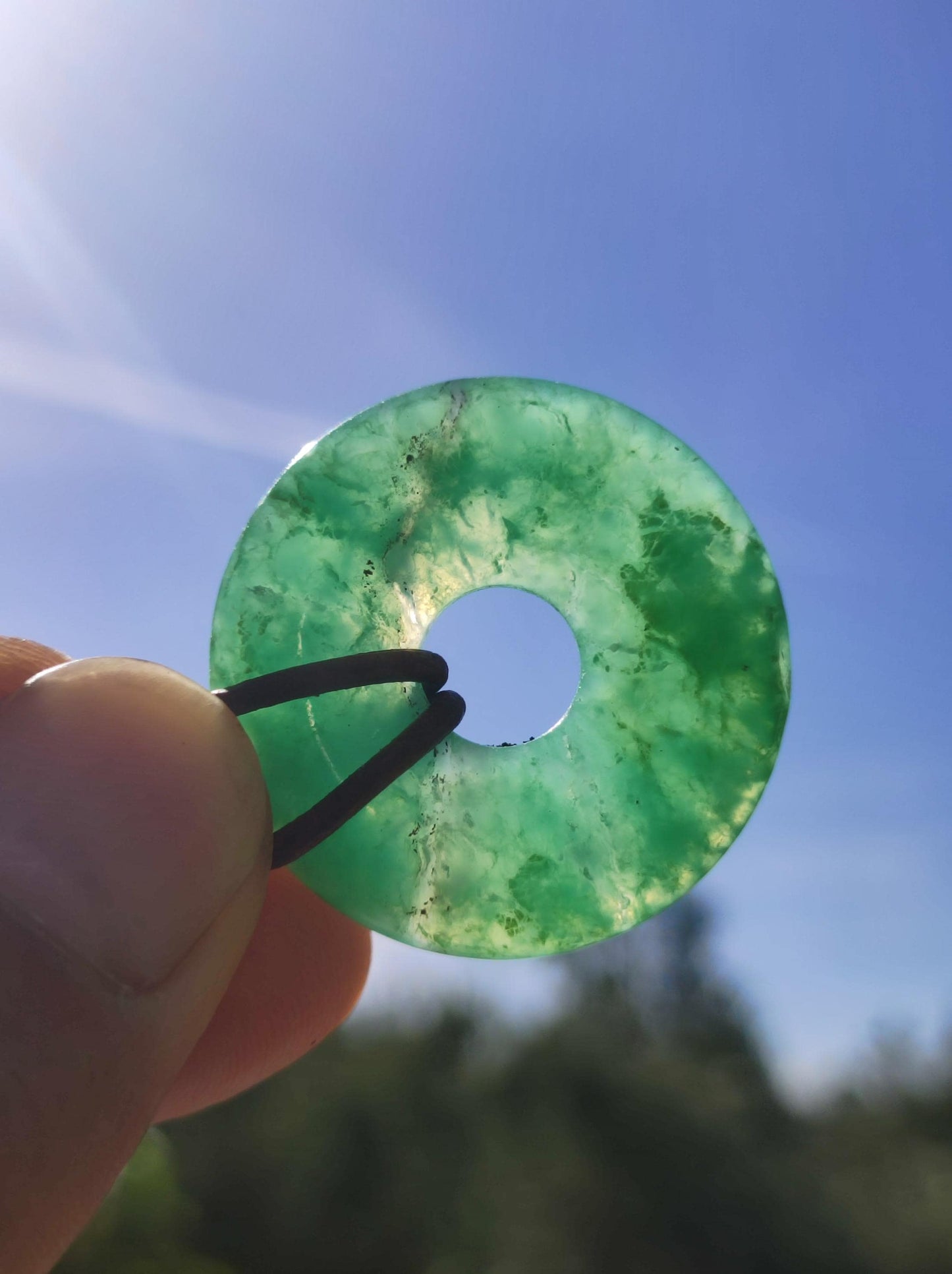 Chrysoprase ~ Collier de pierres précieuses vertes pierre de guérison naturelle symbole de protection homme femme bonheur HIPPIE GOA Boho Tibet Ethno Nature rareté cadeau lui elle