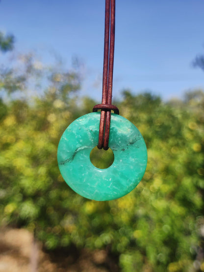 Chrysoprase ~ Collier de pierres précieuses vertes pierre de guérison naturelle symbole de protection homme femme bonheur HIPPIE GOA Boho Tibet Ethno Nature rareté cadeau lui elle