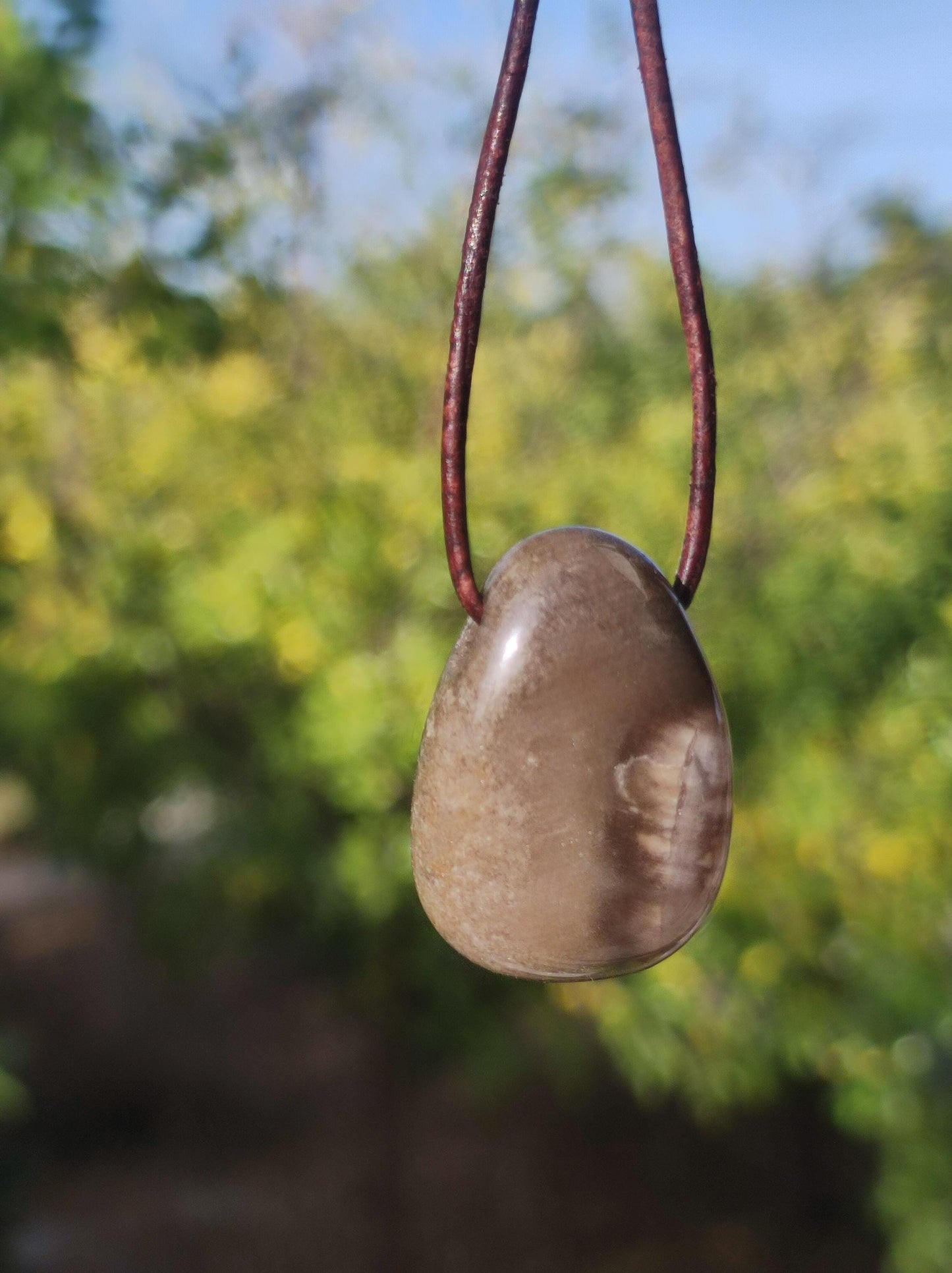 Versteinertes Holz - Edelstein Kette braun Natur Heilstein Kristall Anhänger Mann Frau Kind Er Sie Bruder Schwester Geschenk Qualität