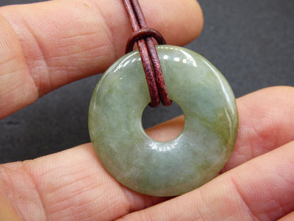 Birmanie Jade Donut *Rarité* ~ Collier de pierres précieuses ~HIPPIE ~GOA ~Boho ~Tibet ~Ethno ~Nature ~Donut ~Symbole de protection ~Pierre de guérison