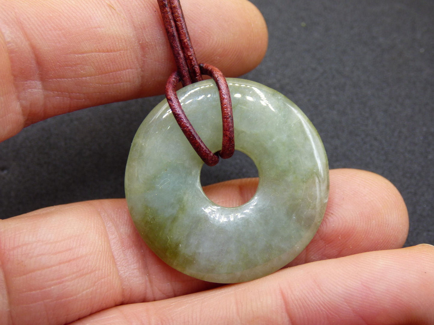 Birmanie Jade Donut *Rarité* ~ Collier de pierres précieuses ~HIPPIE ~GOA ~Boho ~Tibet ~Ethno ~Nature ~Donut ~Symbole de protection ~Pierre de guérison