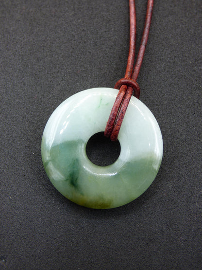 Burma Jade Donut *Rarity* ~ Gemstone Necklace ~HIPPIE ~GOA ~Boho ~Tibet ~Ethno ~Nature ~Donut ~Protection Symbol ~Healing Stone