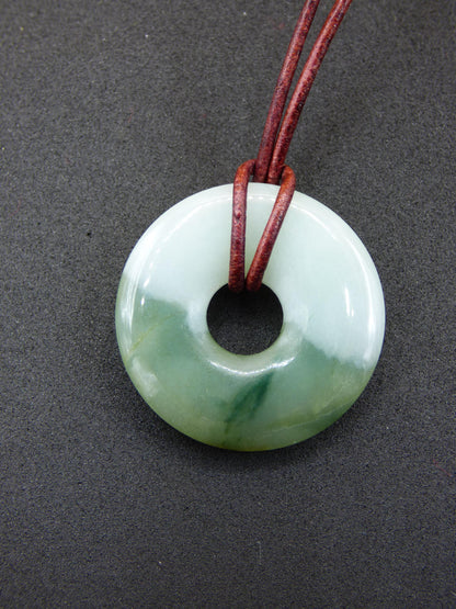 Burma Jade Donut *Rarity* ~ Gemstone Necklace ~HIPPIE ~GOA ~Boho ~Tibet ~Ethno ~Nature ~Donut ~Protection Symbol ~Healing Stone