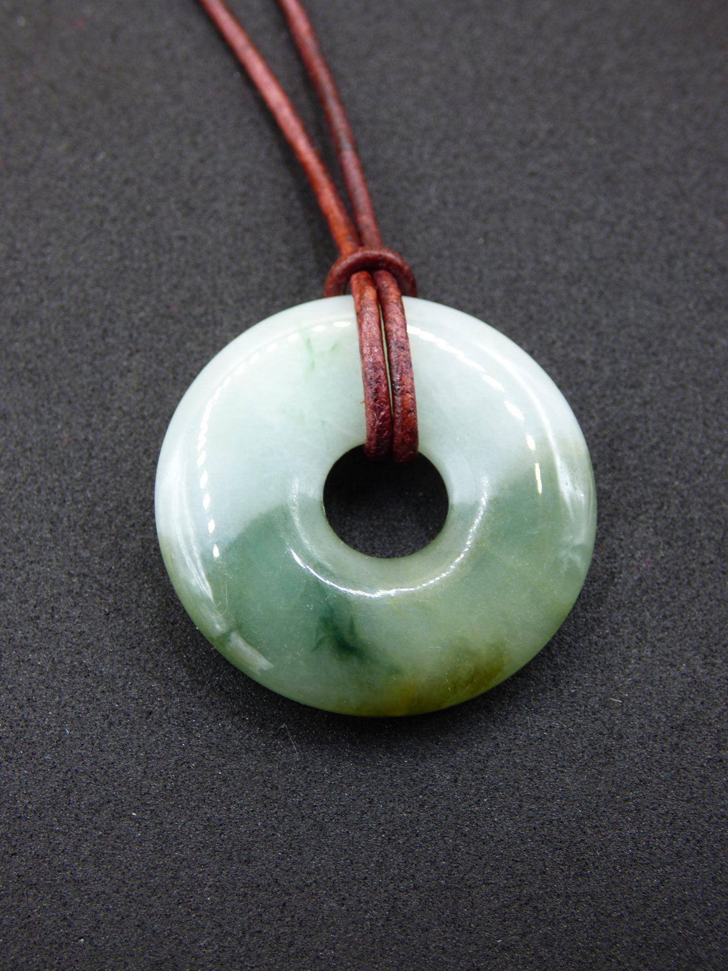 Burma Jade Donut *Rarity* ~ Gemstone Necklace ~HIPPIE ~GOA ~Boho ~Tibet ~Ethno ~Nature ~Donut ~Protection Symbol ~Healing Stone