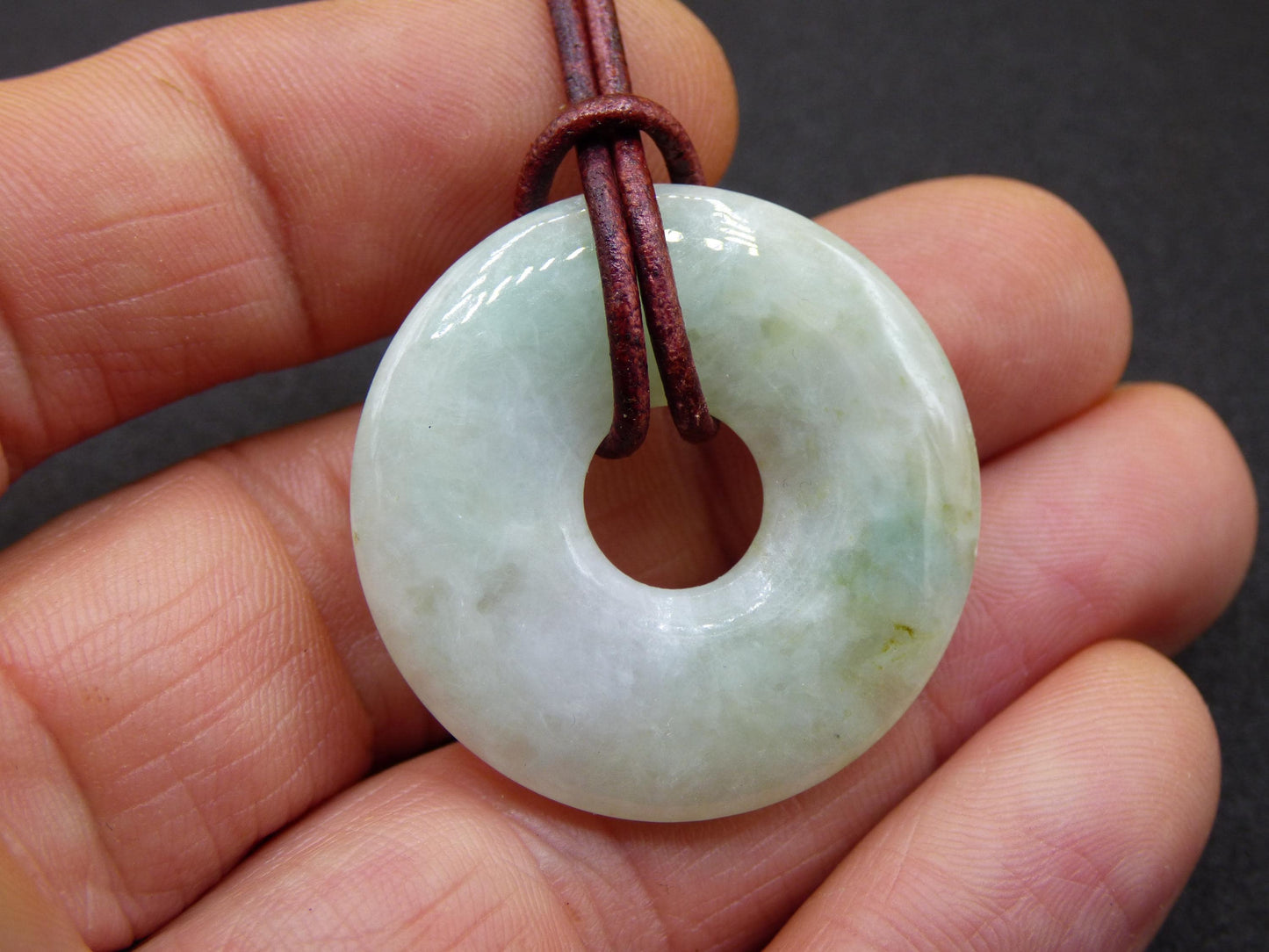 Burma Jade Donut *Rarity* ~ Gemstone Necklace ~HIPPIE ~GOA ~Boho ~Tibet ~Ethno ~Nature ~Donut ~Protection Symbol ~Healing Stone