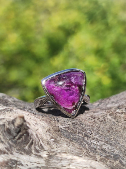 Sugilite Ring - 925 Sterling Silver - Gemstone Purple Healing Stone Natural Cabochon Woman Gift Her Mother's Day Grandma Christmas Crystal Rare