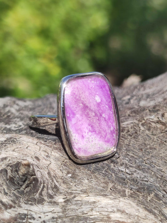 Sugilite Ring - 925 Sterling Silver - Gemstone Purple Healing Stone Natural Cabochon Woman Gift Her Mother's Day Grandma Christmas Crystal Rare