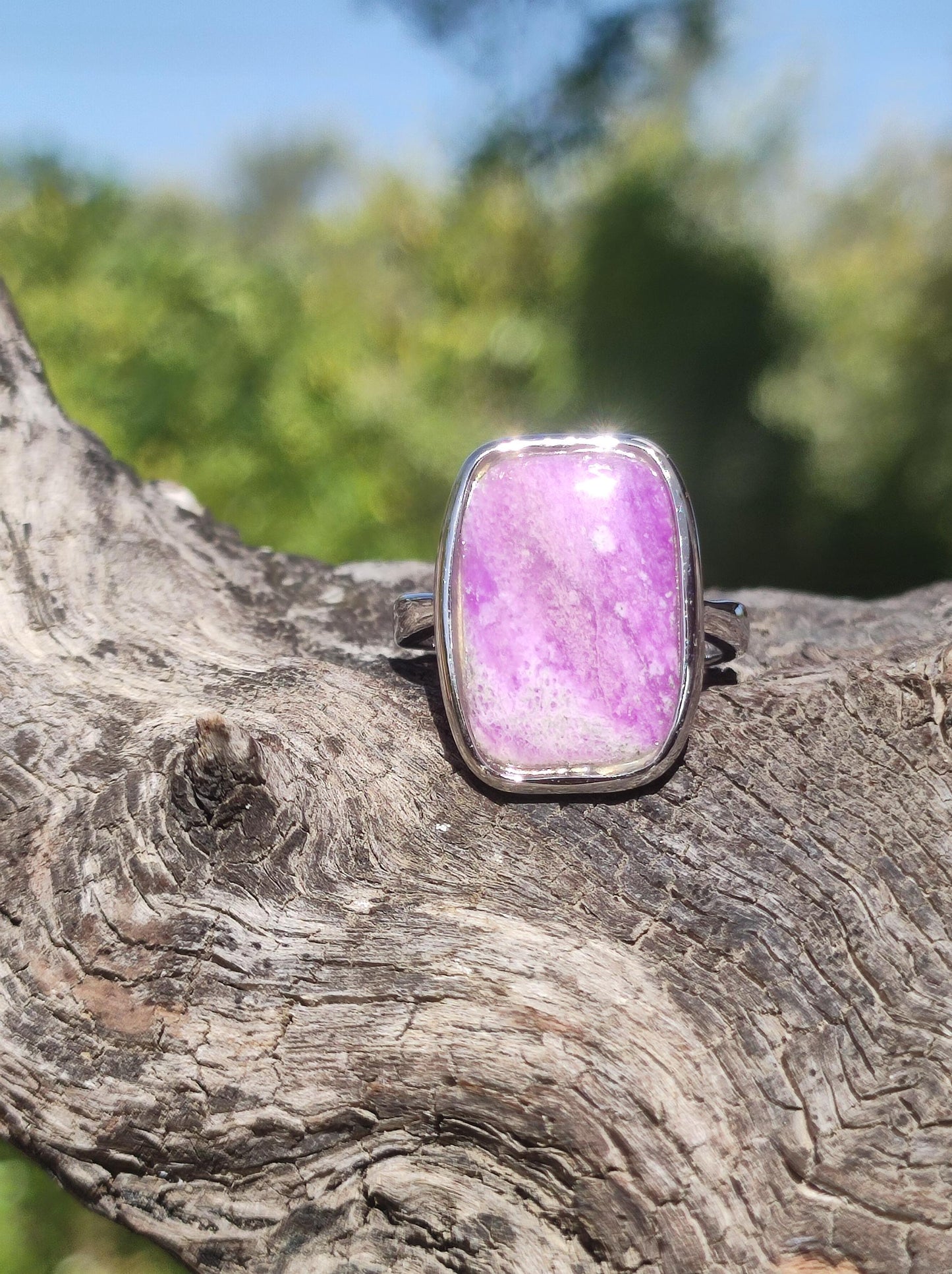 Sugilite Ring - 925 Sterling Silver - Gemstone Purple Healing Stone Natural Cabochon Woman Gift Her Mother's Day Grandma Christmas Crystal Rare