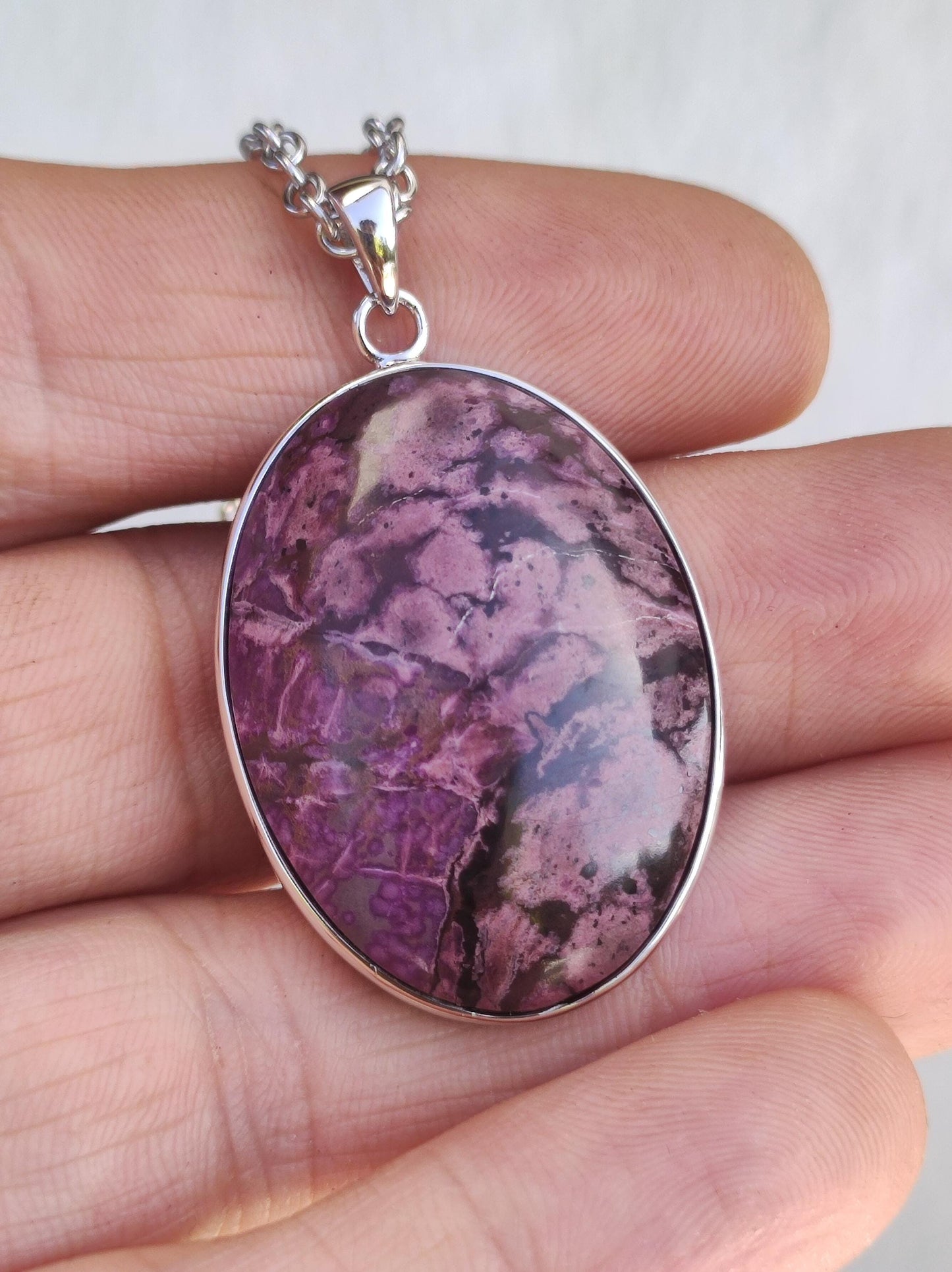 Sugilite / Sugilite incl. 925 silver setting purple gemstone necklace natural healing stone energy rarity man woman him her gift noble high quality