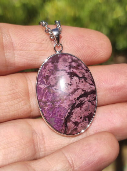 Sugilite / Sugilite incl. 925 silver setting purple gemstone necklace natural healing stone energy rarity man woman him her gift noble high quality