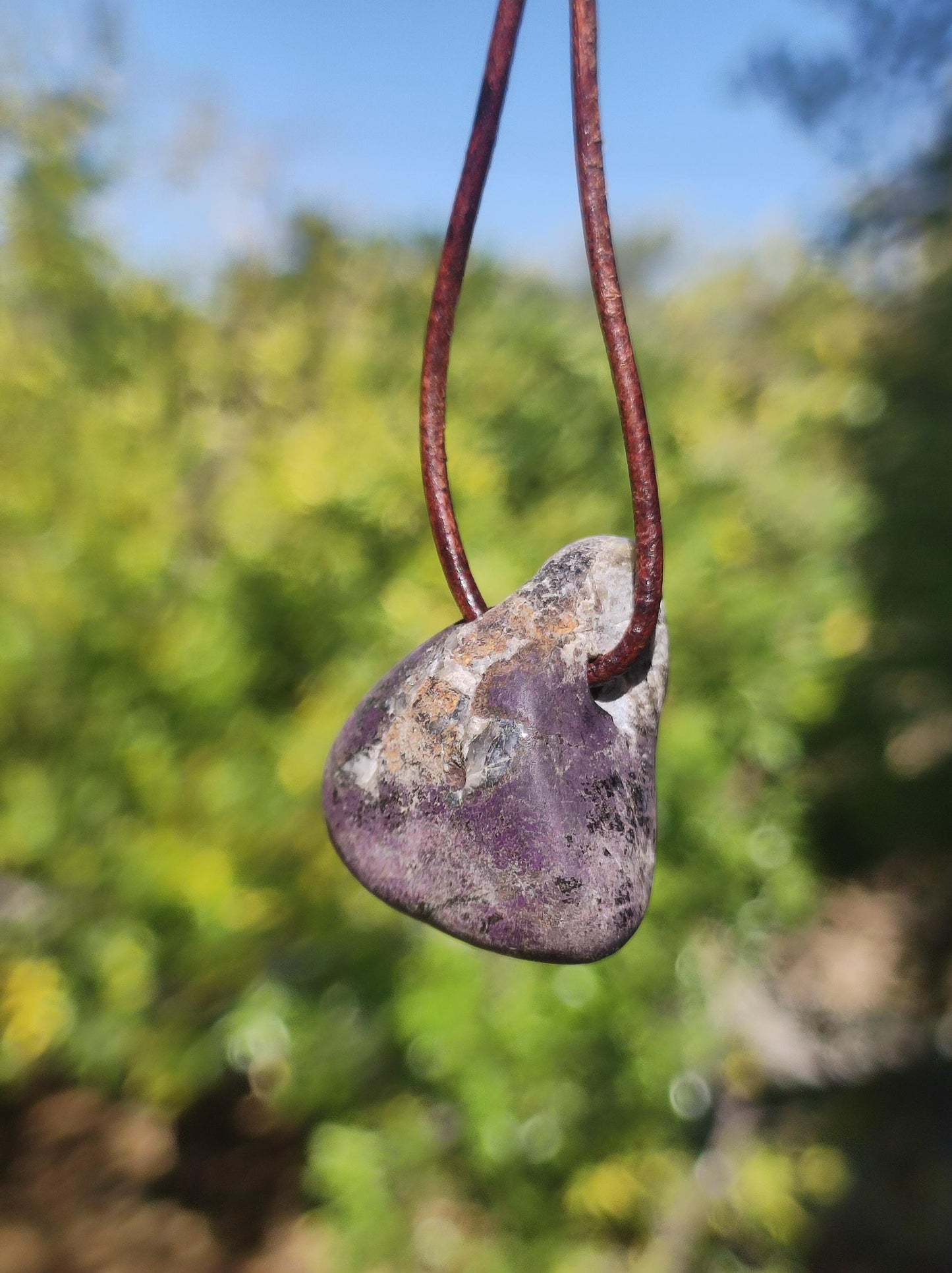 Purpurite ~ Gemstone ~ Necklace ~ Rare ~ HIPPIE ~ GOA ~ Boho ~ Ethno ~ Nature ~ Healing Stone ~ Collector