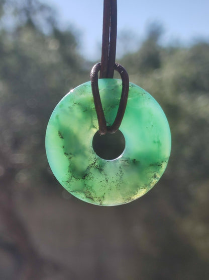 Chrysoprase ~ Collier de pierres précieuses vertes pierre de guérison naturelle symbole de protection homme femme bonheur HIPPIE GOA Boho Tibet Ethno Nature rareté cadeau lui elle