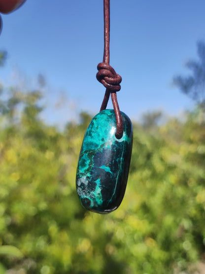 Chrysocoll Chrysocolla Chrysocolla Gemstone Necklace Healing Stone He She Man Woman Luck HIPPIE GOA Boho Tibet Ethno Nature Rarity Gift Rare