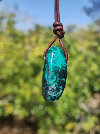 Chrysocoll Chrysocolla Chrysocolla Gemstone Necklace Healing Stone He She Man Woman Luck HIPPIE GOA Boho Tibet Ethno Nature Rarity Gift Rare