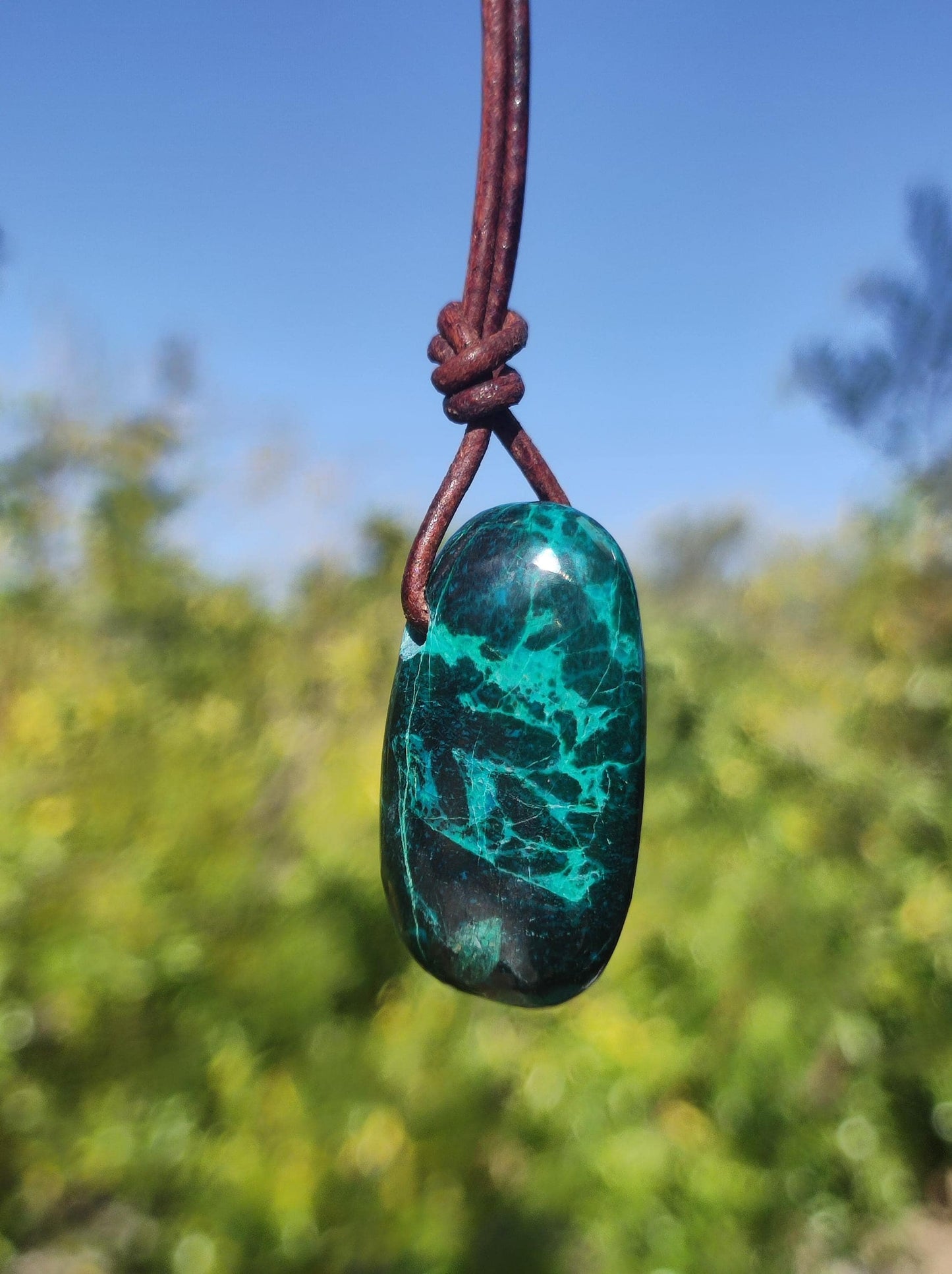 Chrysocoll Chrysocolla Chrysocolla Gemstone Necklace Healing Stone He She Man Woman Luck HIPPIE GOA Boho Tibet Ethno Nature Rarity Gift Rare