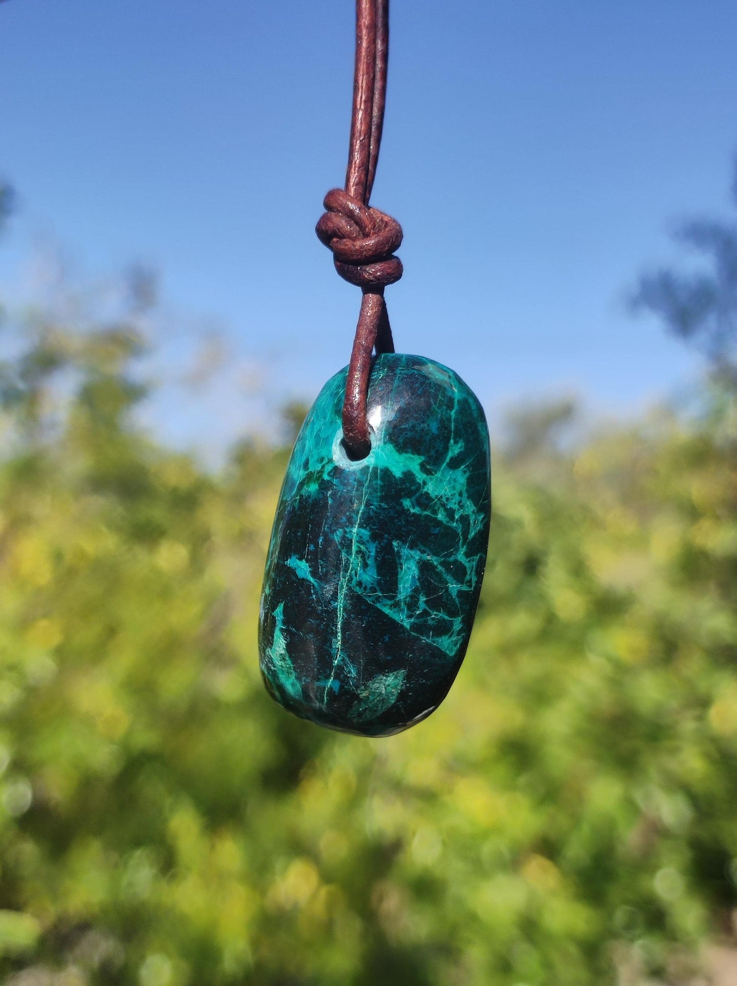 Chrysocoll Chrysocolla Chrysocolla Gemstone Necklace Healing Stone He She Man Woman Luck HIPPIE GOA Boho Tibet Ethno Nature Rarity Gift Rare