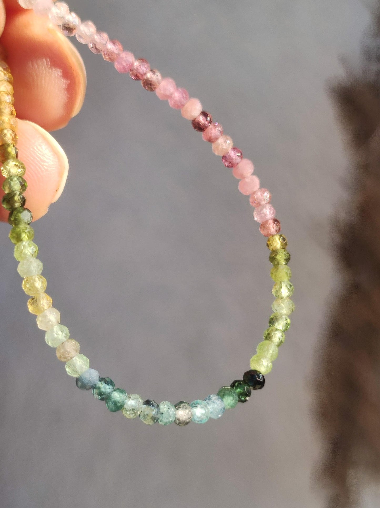 Tourmaline colorful AAA - gemstone bracelet 3mm beads healing stone energy nature real rarity unique rare jewelry woman man him her mother gift